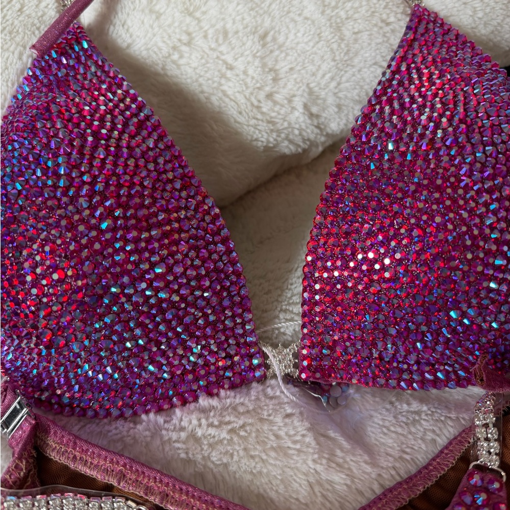 Rhinestone Embellished Pink Bikini Set - Picture 3 of 6